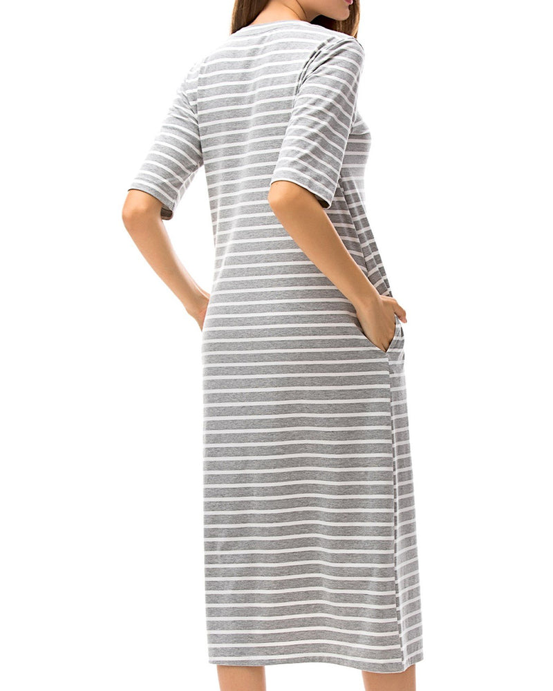 Striped Casual T-Shirt Dress