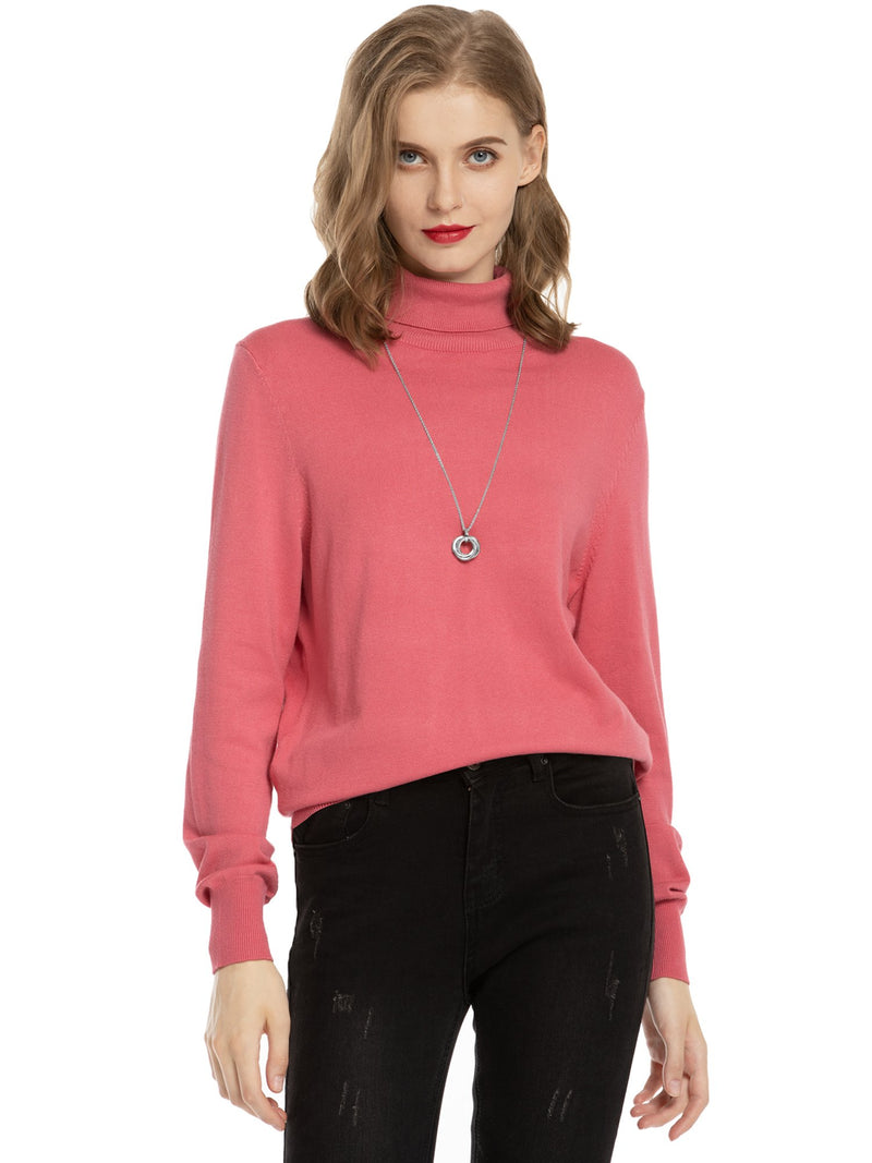 Lightweight Pullover Long Sleeve Turtleneck Sweater
