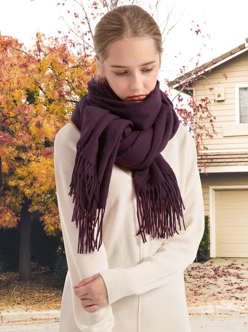 Woolen Bloom Winter Fringed Scarf Wool Shawl Wrap Blanket