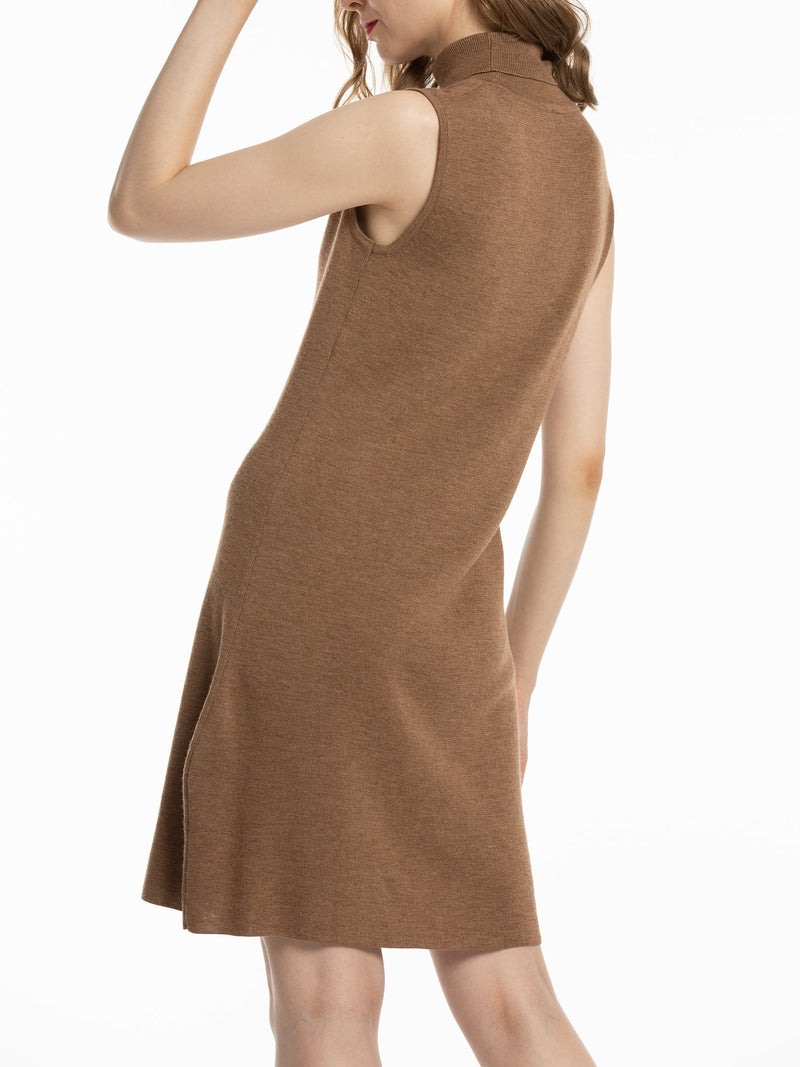 Woolicity Turtleneck Sleeveless Merino Wool Sweater Dress