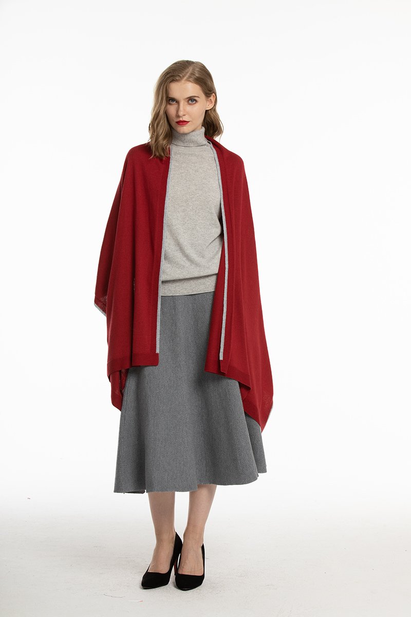 Women's Soft Knit Shawls with pockets Wool Blanket