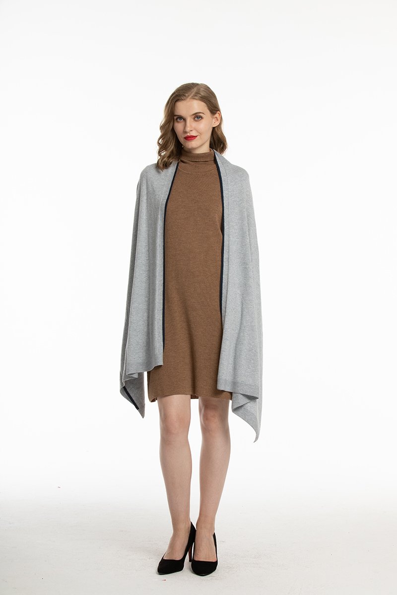Women's Soft Knit Shawls with pockets Wool Blanket