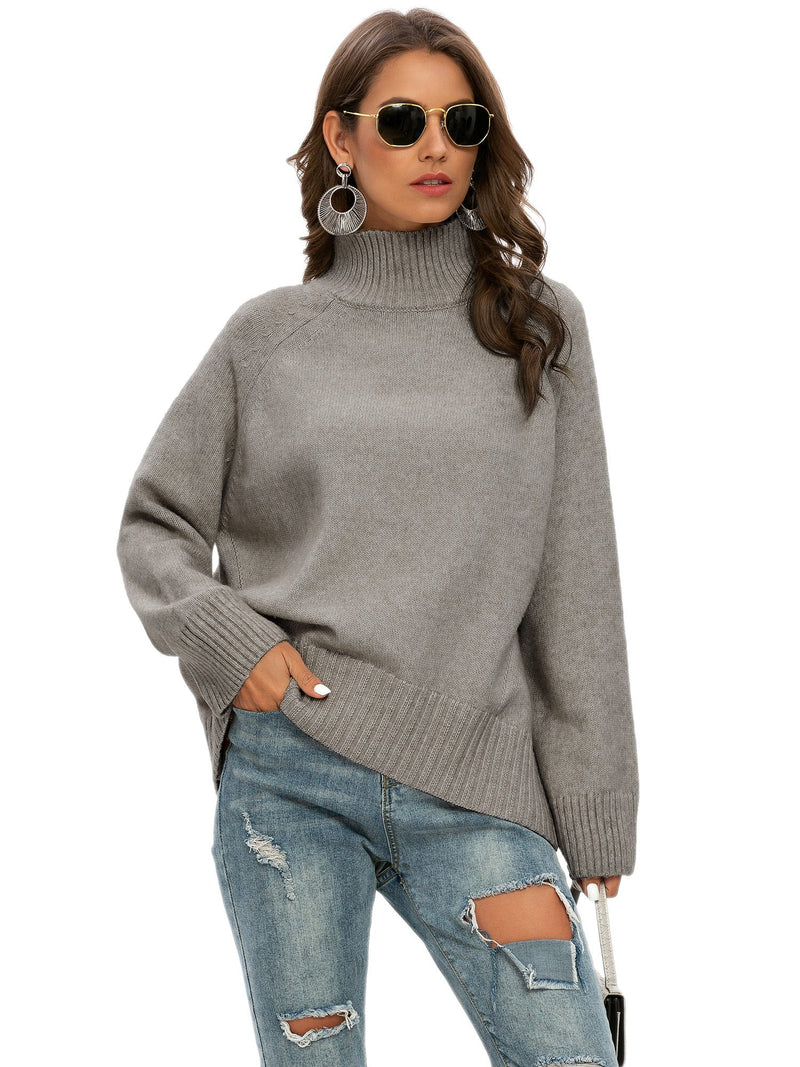 Pullover Loose High Neck Sweater