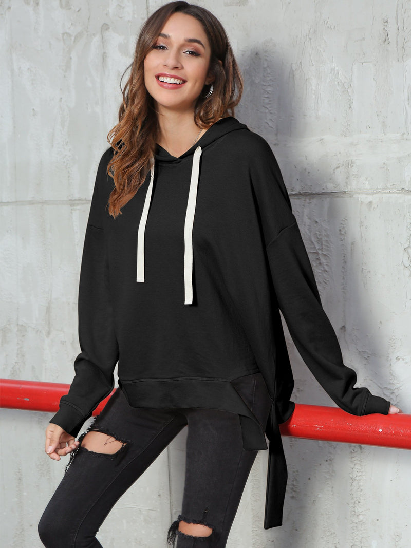 Solid Casual Pullover Hoodie