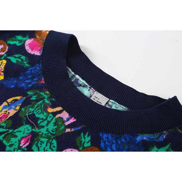 Jungle Print Cotton Knit Sweater