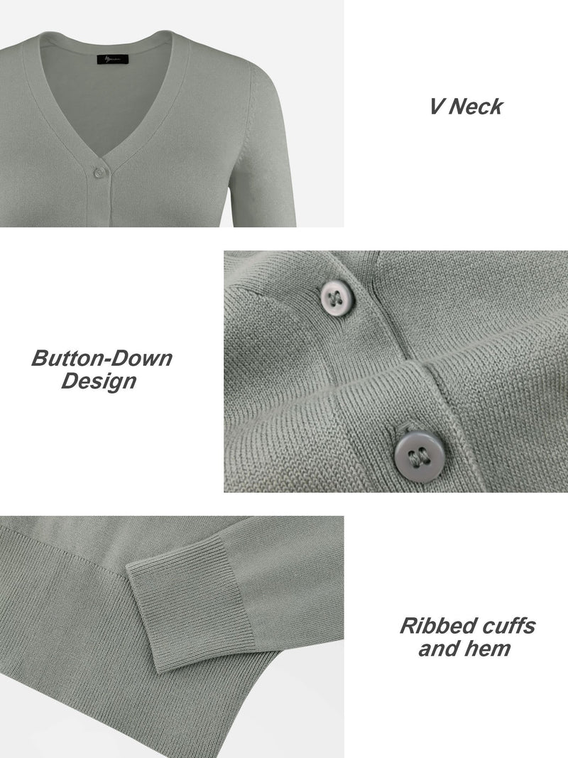 Woolen Bloom Women's Button Down Cropped Cardigan Sweaters