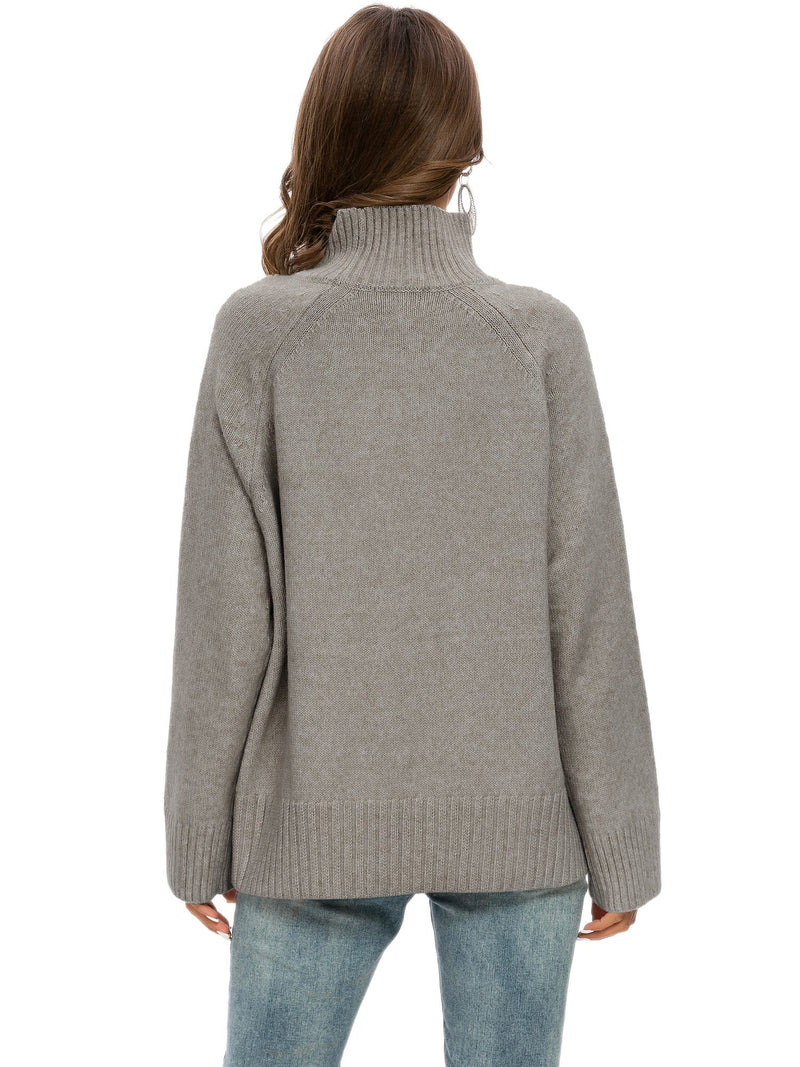 Pullover Loose High Neck Sweater
