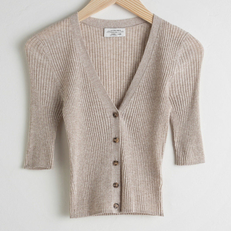 Fitted Cotton Blend Cardigan